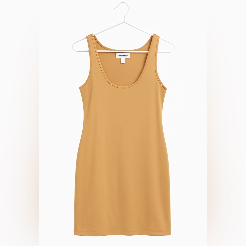 Open Edit Tan Sleeveless Tank Dress | Women’s Size Large | Minimalist NWT